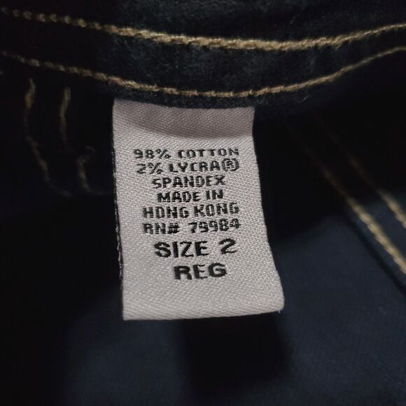 Chico's Platinum Trouser Women Sz 2 (US 12) Wide Leg Indigo Blue Denim Jeans - Picture 9 of 16